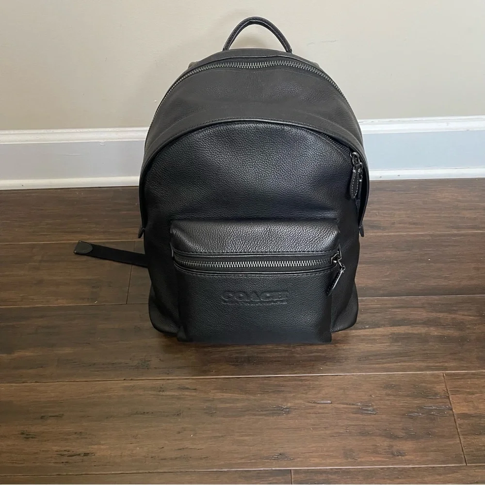 Coach Charter Navy Blue Pebble Chunky Leather Backpack